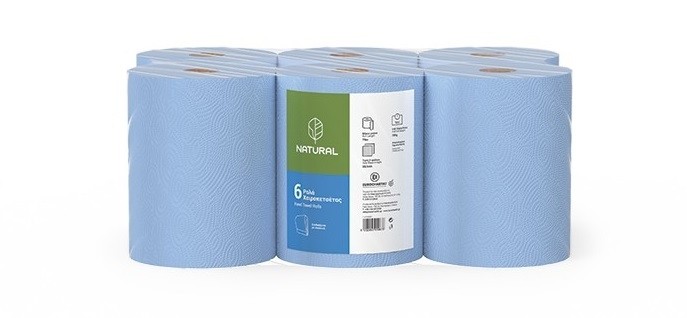 Χειροπετσέτα συσκευών σε ρολό Endless Natural Blue 6x800gr