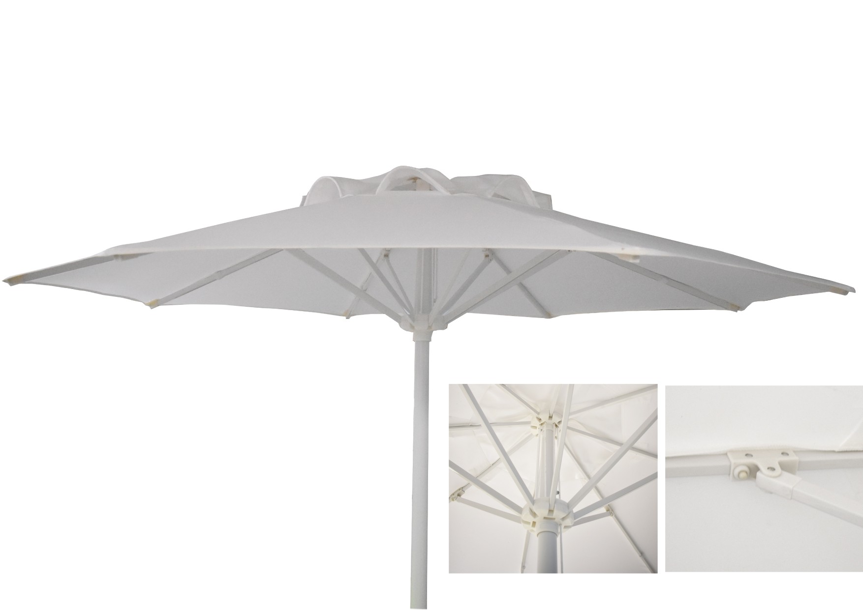 Στρογγυλή ομπρέλα αλουμινίου βαρέως τύπου Ø2,4m με ύφασμα Polyester 250gr