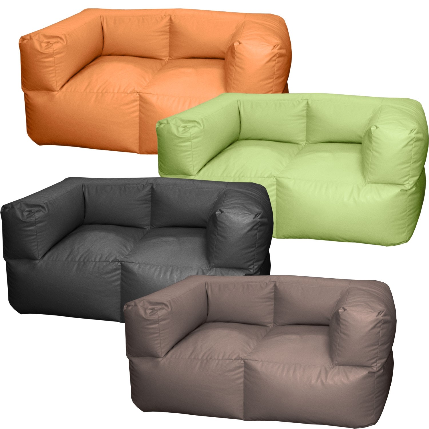 Διθέσιος καναπές πουφ Fantasy με Δερματίνη μονόχρωμος σε 20 χρώματα