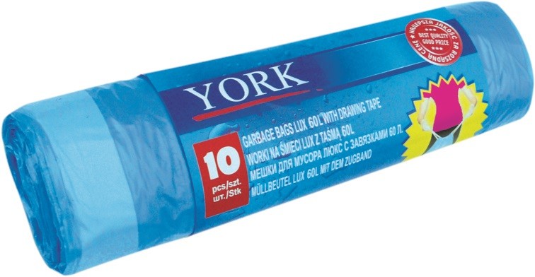 Σακούλες με κορδόνι York 60 λίτρων 10 τεμάχια