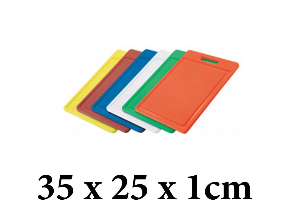 Πλάκα κοπής πολυαιθυλενίου με χειρολαβή και περιμετρικό αυλάκι Taurus 35x25x1cm - σε 5 χρώματα