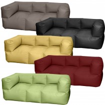 Τριθέσιος καναπές πουφ Fantasy με Δερματίνη μονόχρωμος σε 20 χρώματα