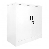 Μεταλλικό ντουλάπι με 2 ράφια με κλειδαριές - Λευκό