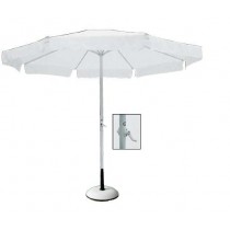 Στρογγυλή ομπρέλα αλουμινίου Ø2m με γρύλο Λευκό