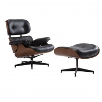 Ρέπλικα της διάσημης πολυθρόνας Eames Lounge Chair Black