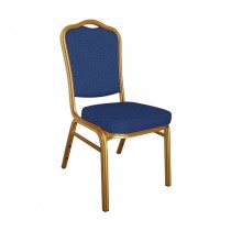 Μεταλλική καρέκλα Hilton σκελετός χρυσός με μπλε ύφασμα EM513,2 