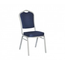 Μεταλλική καρέκλα Hilton σκελετός Ασημί με Μπλε Ύφασμα EM513,3 