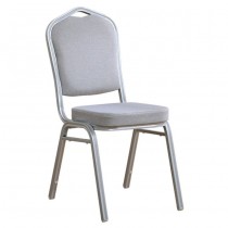 Μεταλλική καρέκλα Hilton σκελετός Ασημί με Γκρι Ύφασμα EM513,8