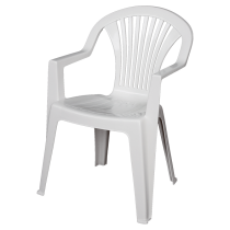 Στοιβαζόμενη πλαστική καρέκλα Areta Lido Λευκή