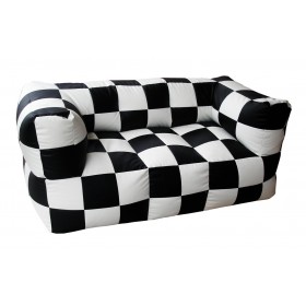 Τριθέσιος καναπές πουφ Fantasy Σκακιέρα