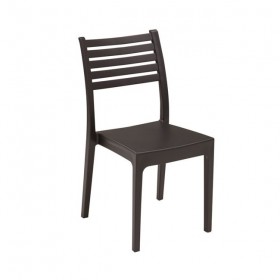 Στοιβαζόμενη πλαστική καρέκλα Areta Olimpia Καφέ