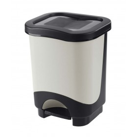 Κάδος απορριμμάτων WC με πεντάλ Tontarelli Idea 18lt Μαύρο-Λευκό
